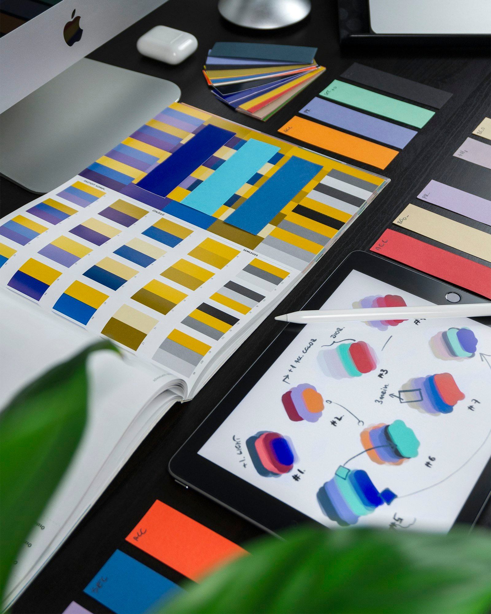 UI/UX design mockups and interface sketches